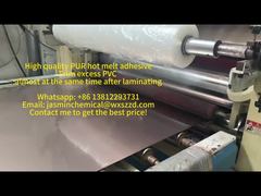 উচ্চ মানের PUR গরম গলানো অতিরিক্ত পিভিসি প্রায় একই সময়ে স্তরিত করার পরে ছাঁটা